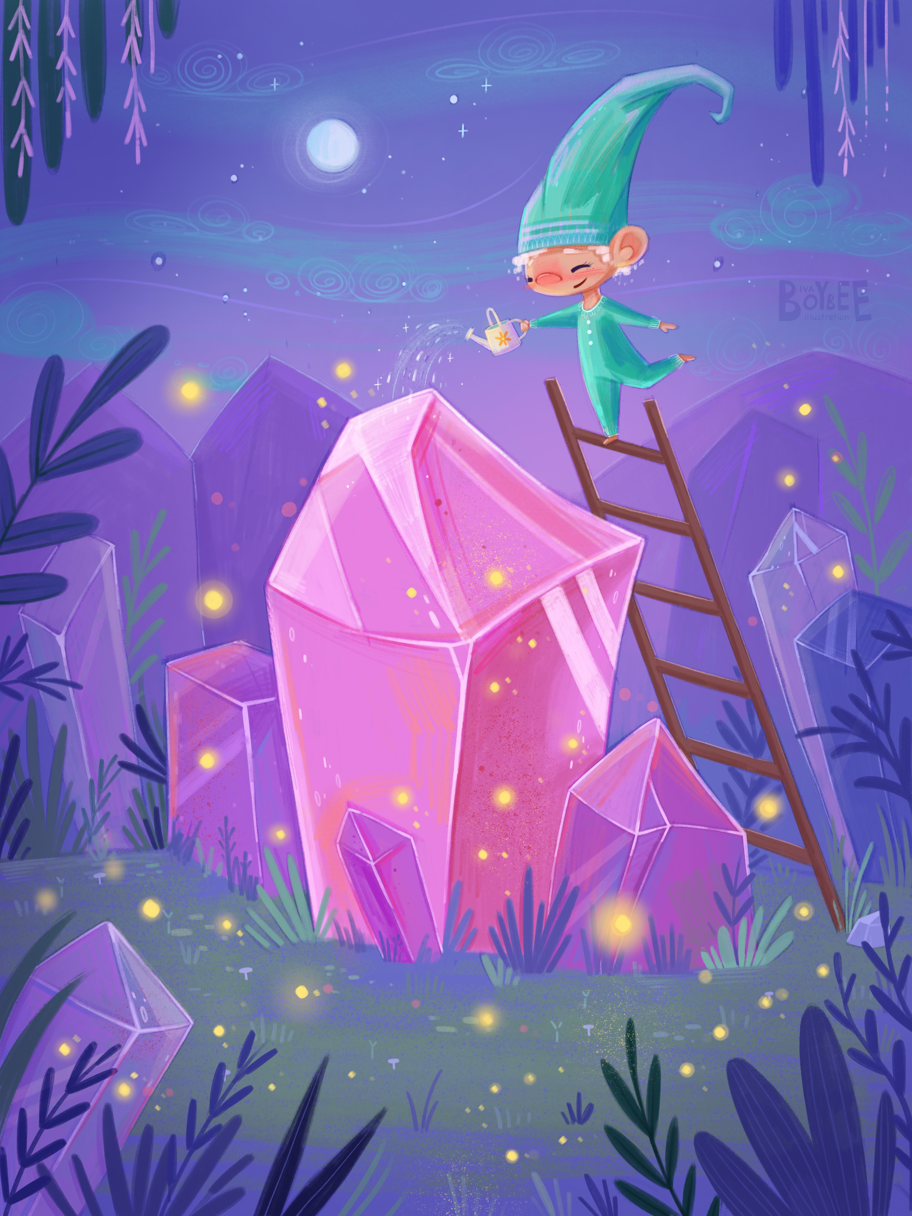 The Crystal Keeper children book illustration children illustration cute illustration cuteart fairyart fantasy illustration gnome illustration whimsical illustration