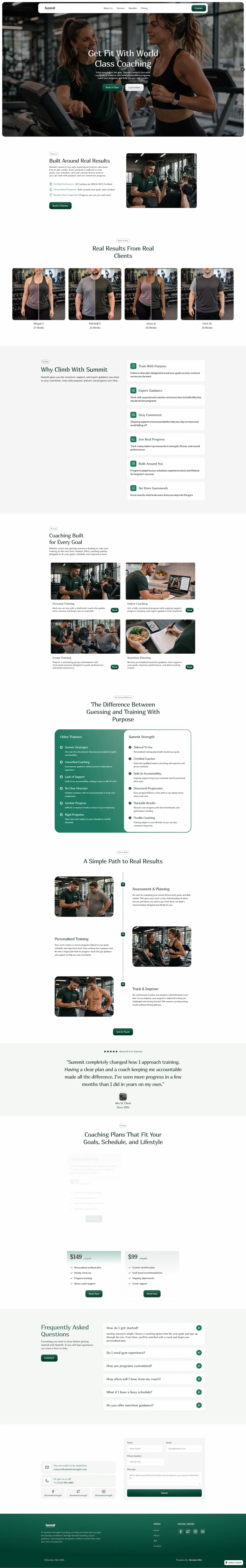 Strength Coach Landing Page design fitness fitness website framer landing page small business uiux web design website website design