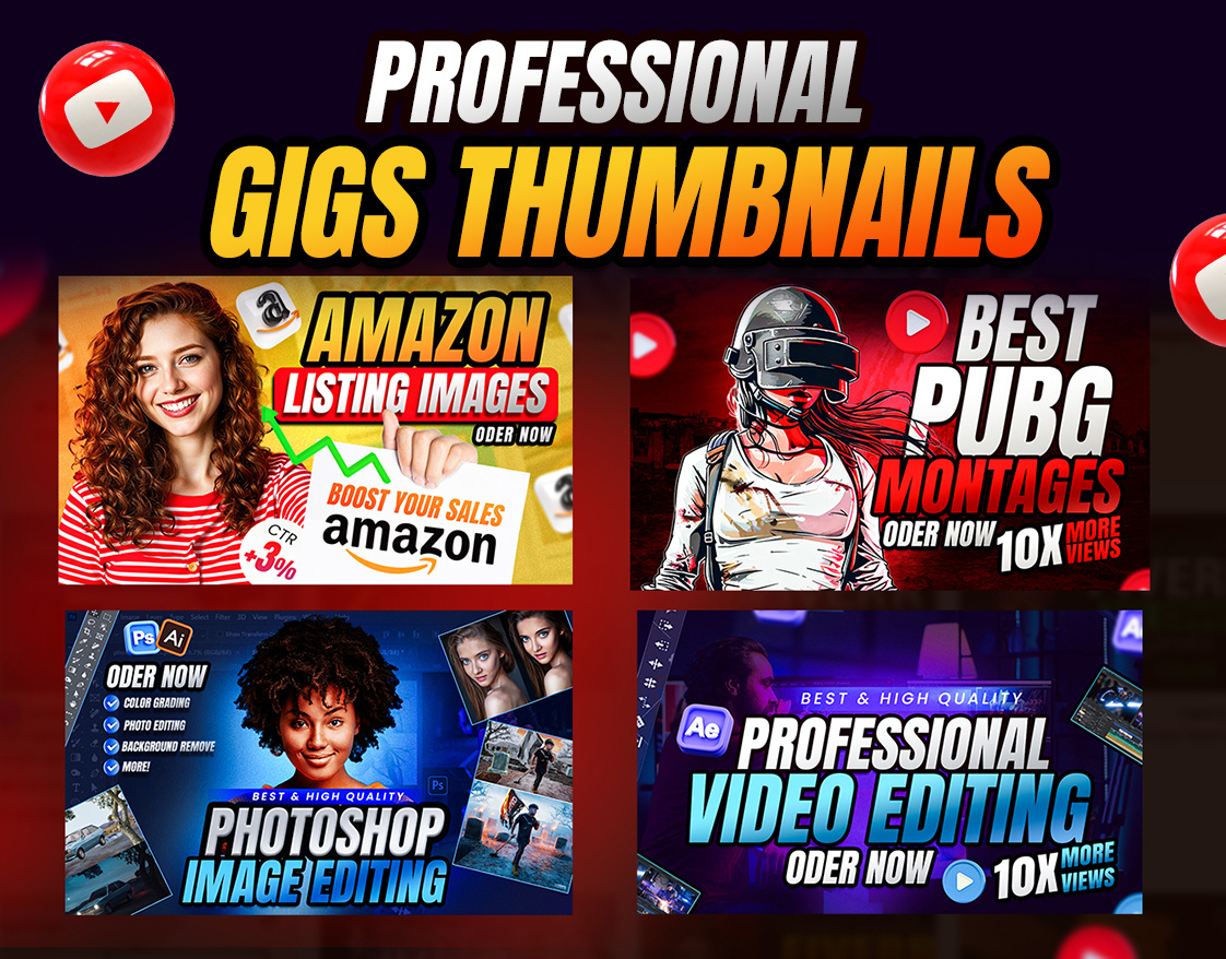 Professional thumbnails design for gigs images branding gaming gaming thumbnails gigs gigs images graphic design graphics graphics design logo motion graphics thumbnails design thunbnails