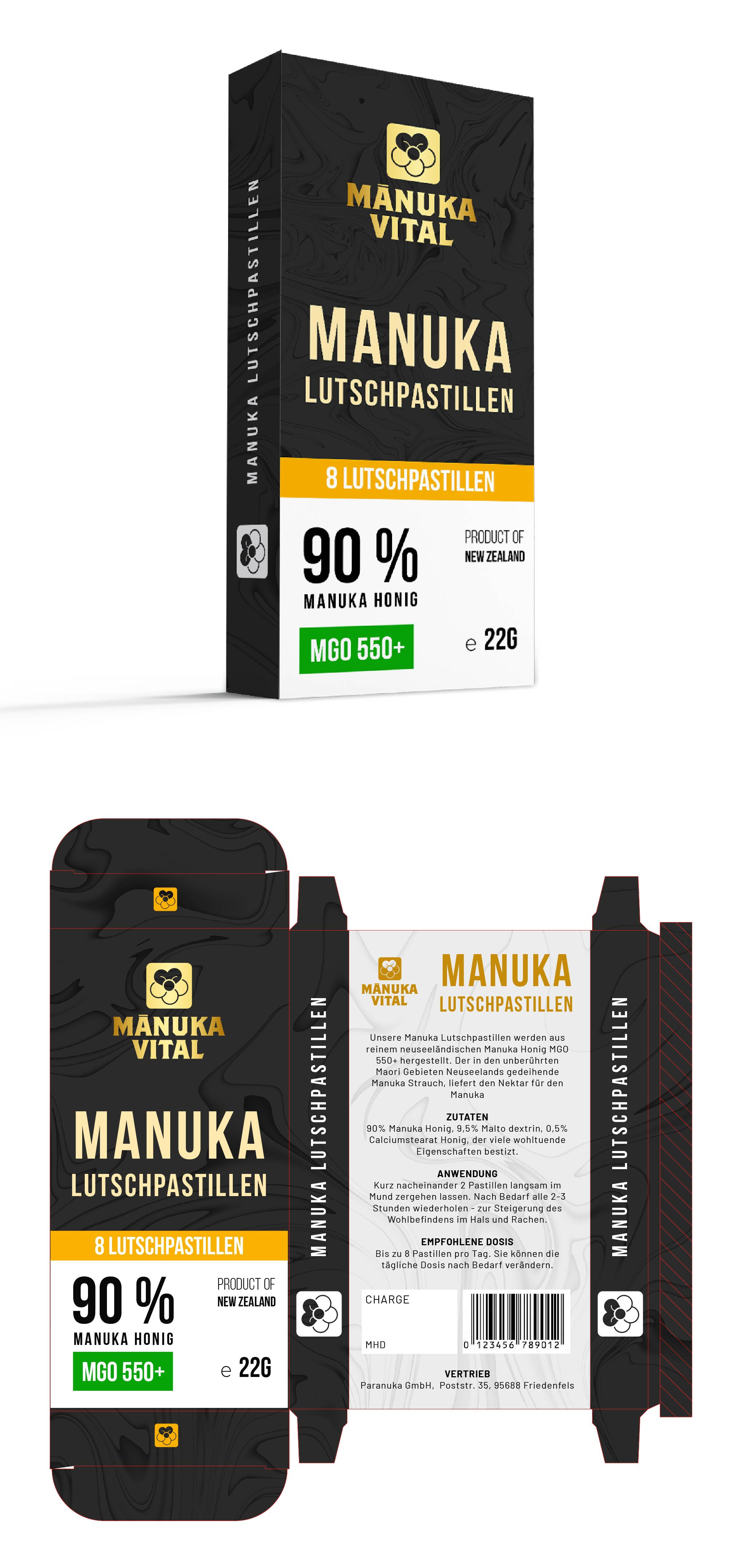 Manuka Honey Packaging Box Design bee box design branding design graphic design honey illustration label design logo manuka honey packaging design