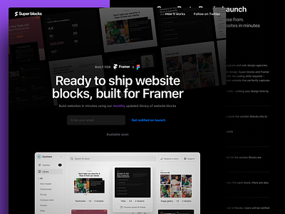 Superblocks.shop - Landing page framer landing web webdesign website