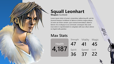 Character Overview data design gaming illustration