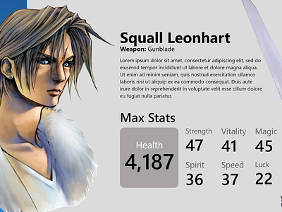 Character Overview data design gaming illustration