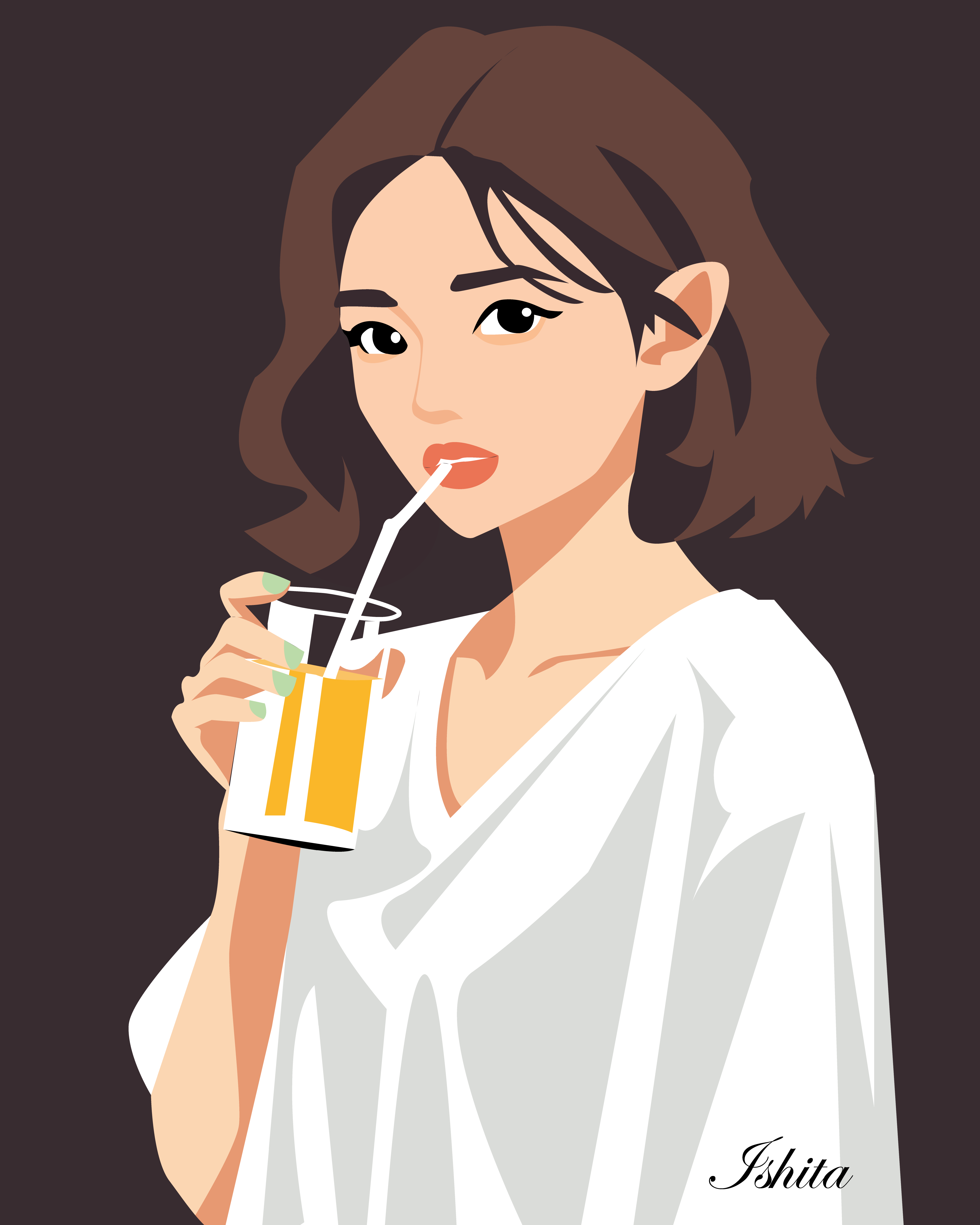 Drinking juice design graphic design illustration minimalist vector