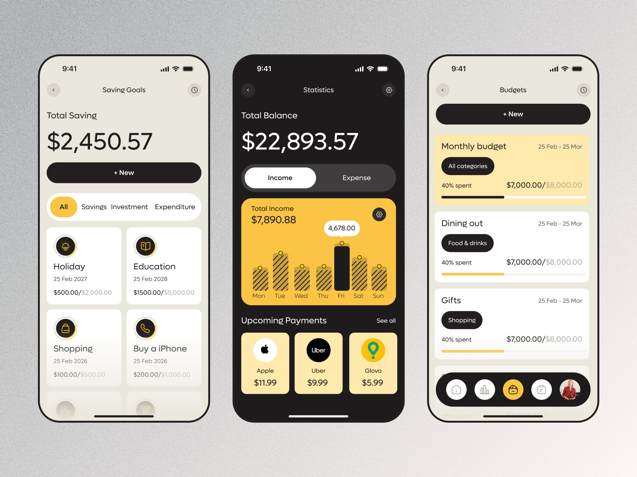 Expense Tracker App — Personal Finance UI analytics app design budget app dashboard expense tracker finance fintech ios app minimal mobile app mobile ui modern ui money app personal finance product design ui uiux ux
