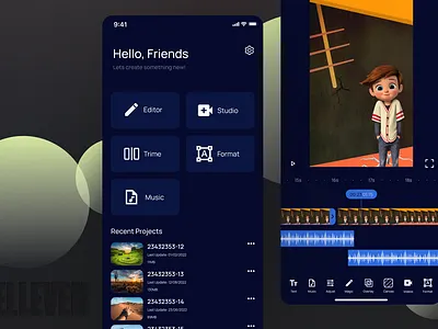 Video Editor App branding design graphic design illustration logo search ui ux vector web design