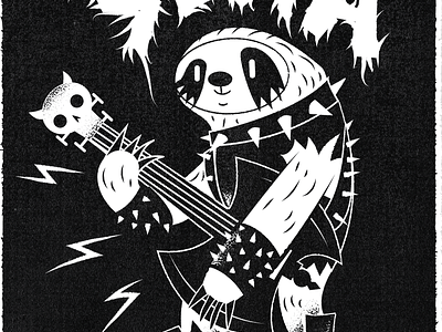 Slow Metal adobe illustrator editorial editorial illustration grindcore illustration metal sloth texture vector