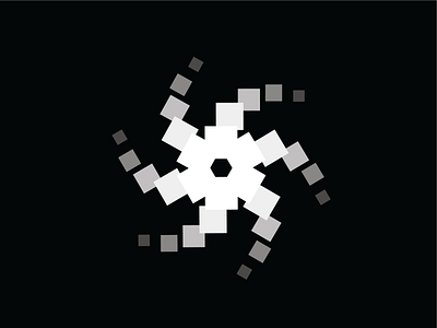 Pixel Wind logo design abstract brandbook branding design graphic design logo mark minimalistic negativespace pixel pixellogo techlogo