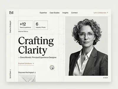 Creative Strategist Portfolio | Professional Web Concept branding clean clean ui creative strategist designer portfolio experience design landing page minimalist modern web personal brand personal portfolio product designer professional services swiss design typography uiux user interface web design web ui website