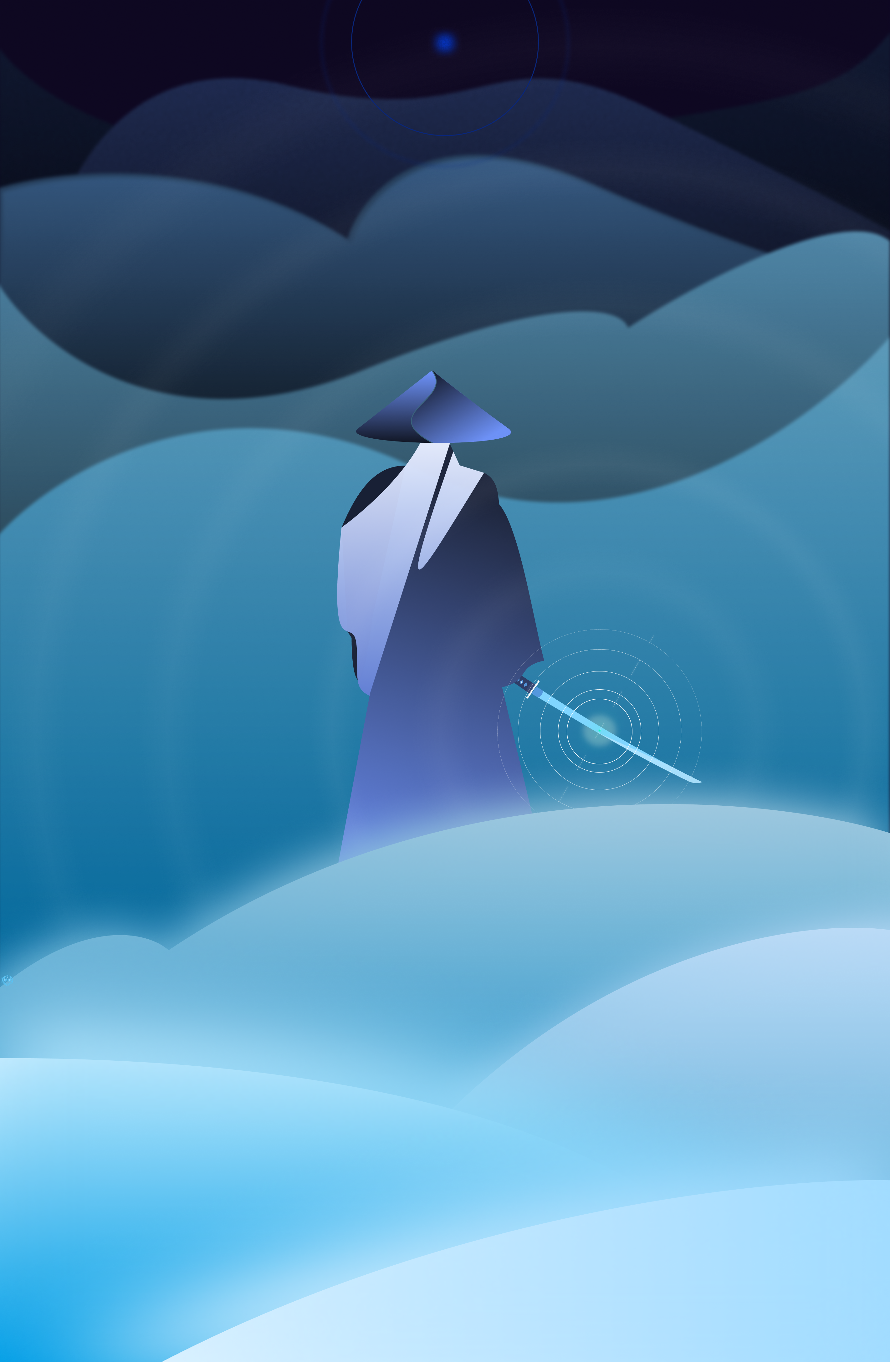 A scared samurai is a dead samurai abstract blur design gradient graphic design illustration vector