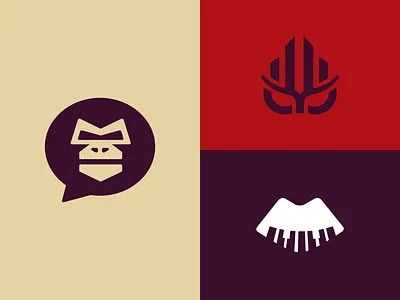 Symbolic Logo Concepts | Owl, Gorilla & Piano abstract logo branding design graphic design illustration logo minimalist modern logo ui vector