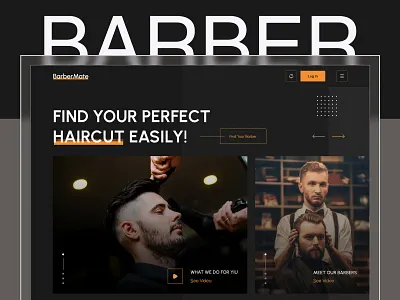 Barber Shop Landing Page barber barber landing page barber shop barber shop landing page barber shop website barber website beard haircut hairstylist landing page salon salon landing page ui ux web web design website website design