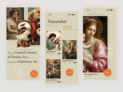 Museum Art Marketplace Mobile App - Discover, Collect & Own Art art app art auction app art collection art exhibition art gallery art world buy and sell collection digital art ecommerce app fine art ios app luxury app marketplace app mobile app ui modern app museum app trending ui
