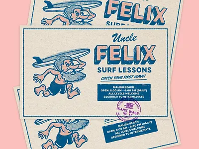 UNCLE FELIX artwork branding design graphic design hawaii illustration retro design surf surf merch tropical vibes vintage vintage design vintage surf