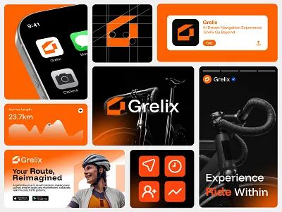 Grelix – AI Navigation Brand Identity Design ai startup brand identity branding fintech branding iconic logo logo logo branding logo design timeless logo visual identity