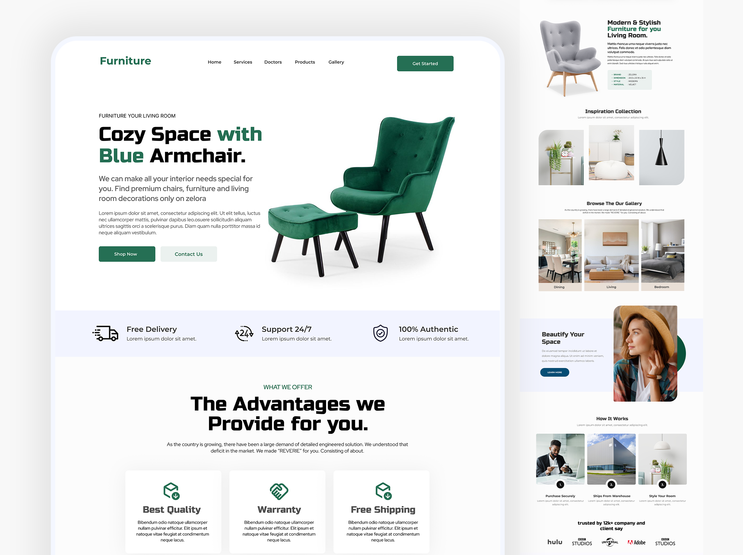 Furniture website Design app design dashboard design figma design figma website landing page design ui design ui ux design