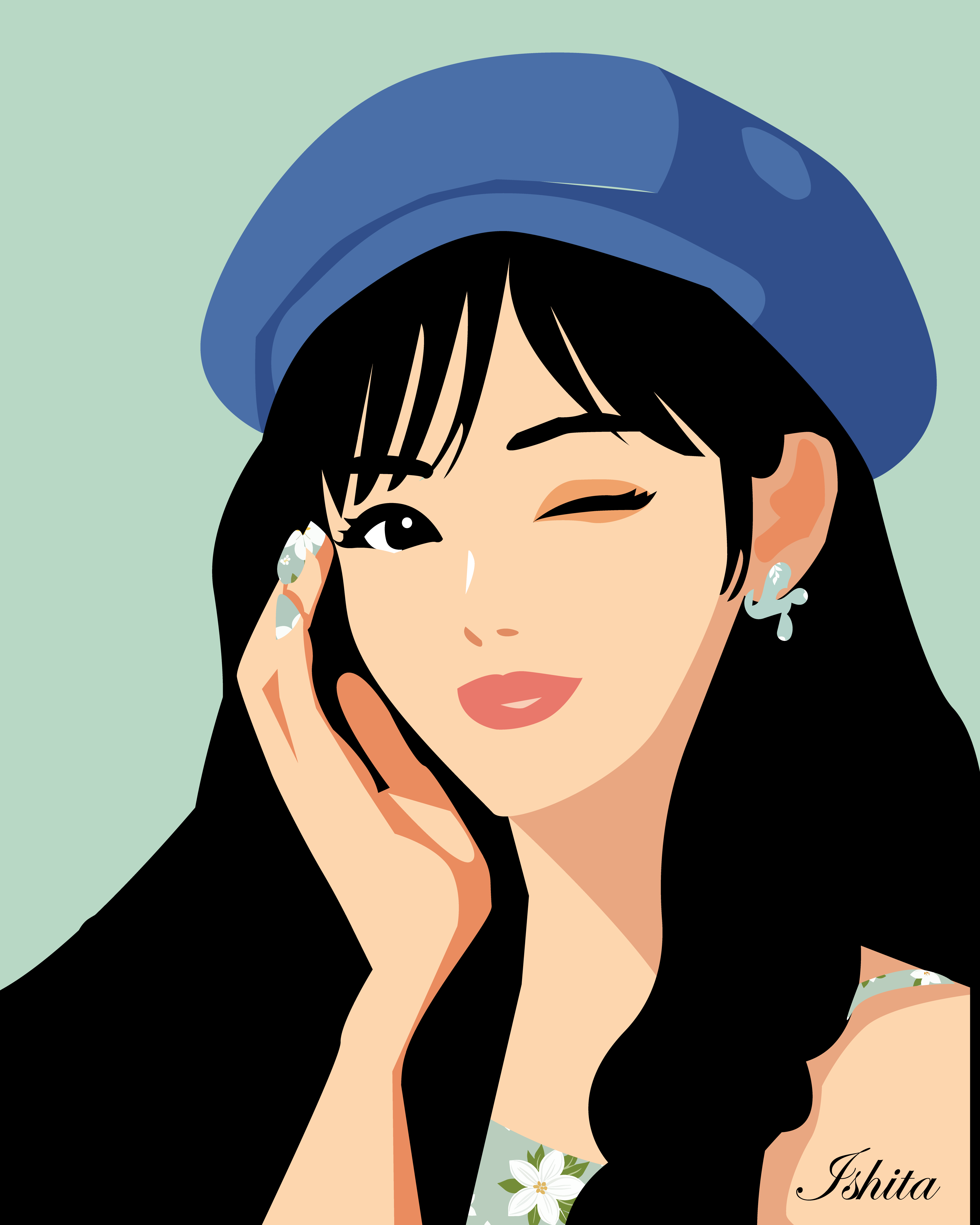 Pretty lady design graphic design illustration minimalist vector