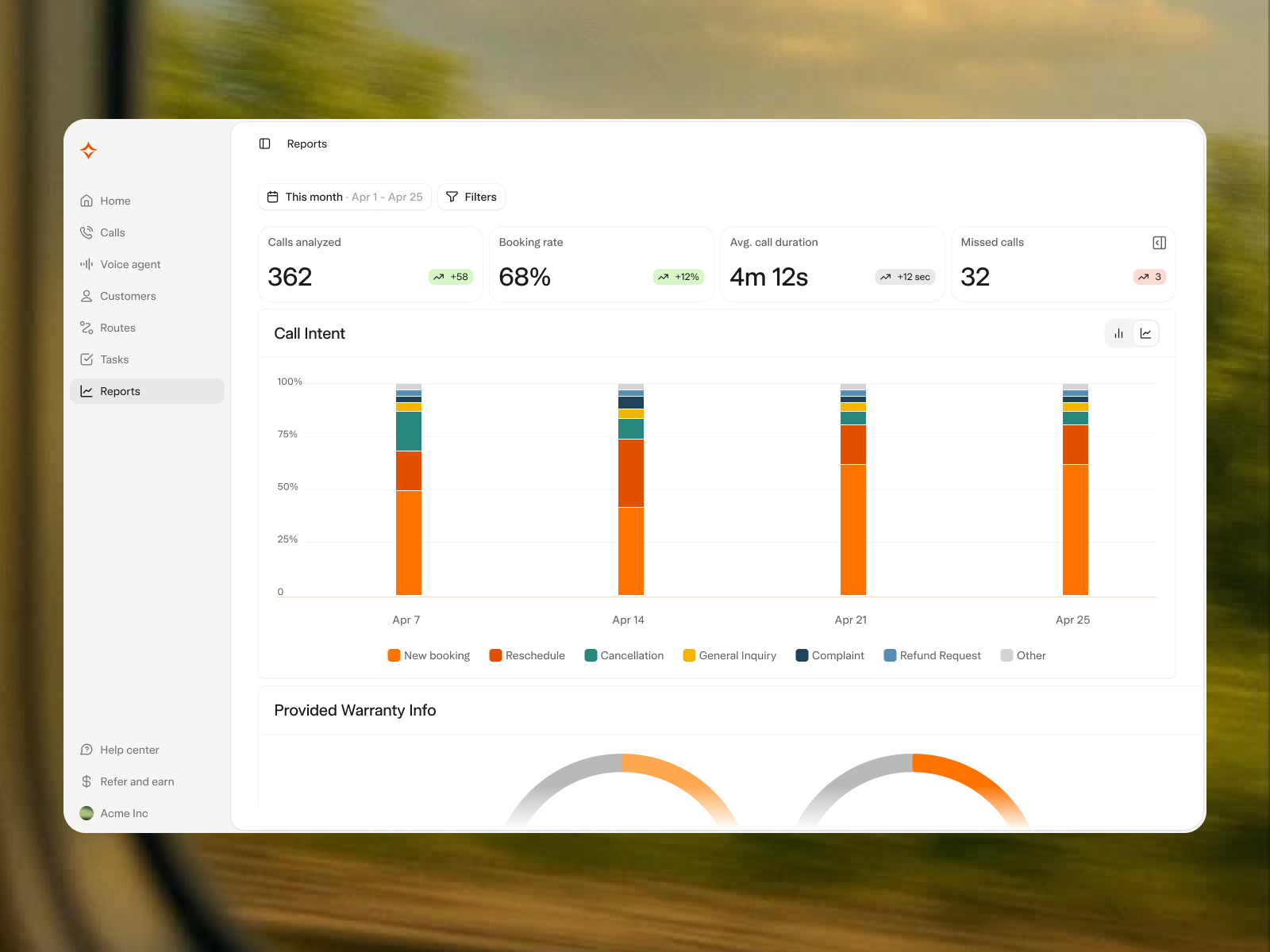 Reports page design