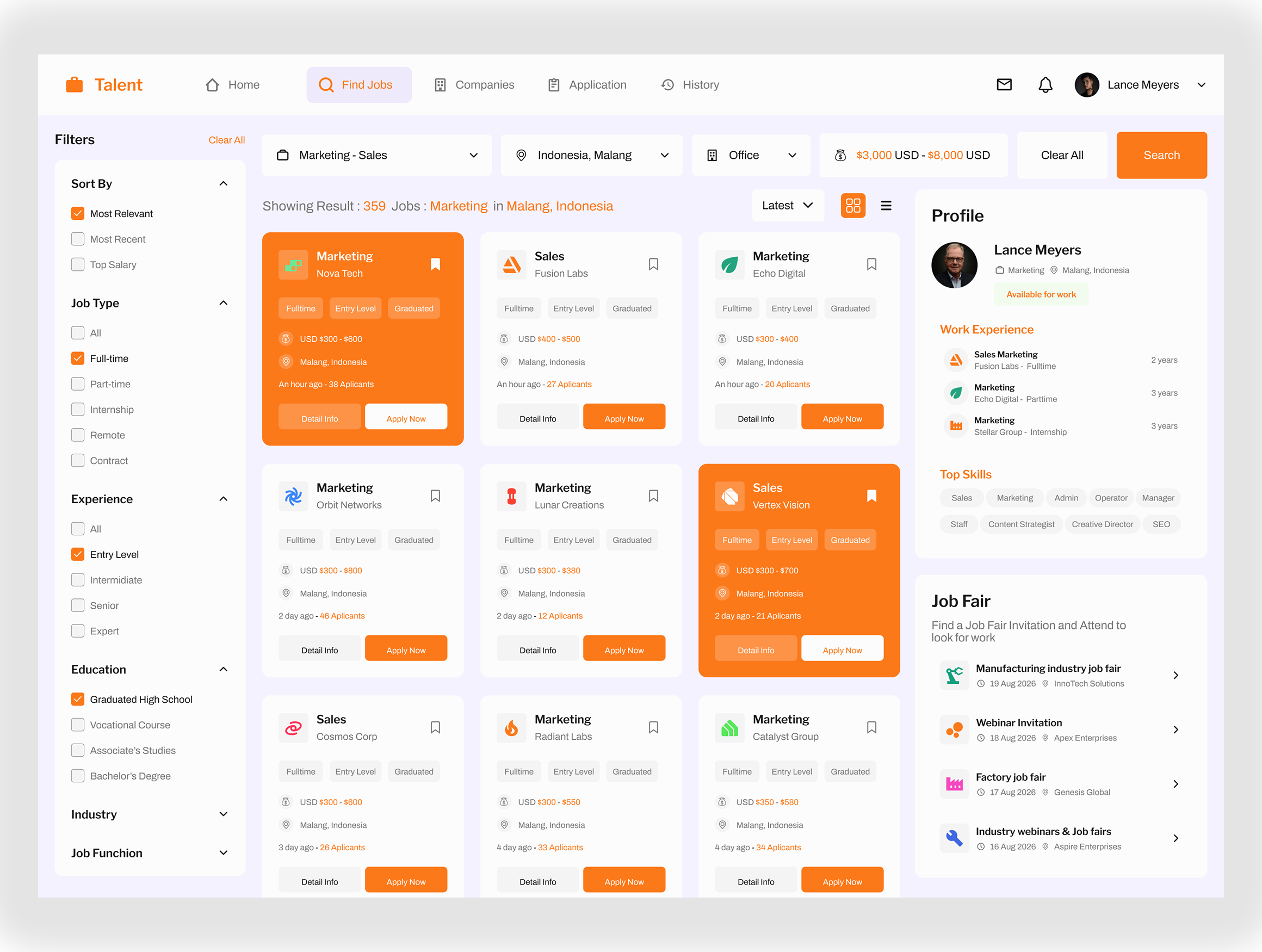 Job Finder Dashboard Design app design dashboard design design figma design figma website illustration landing page design ui ui design ui ux design