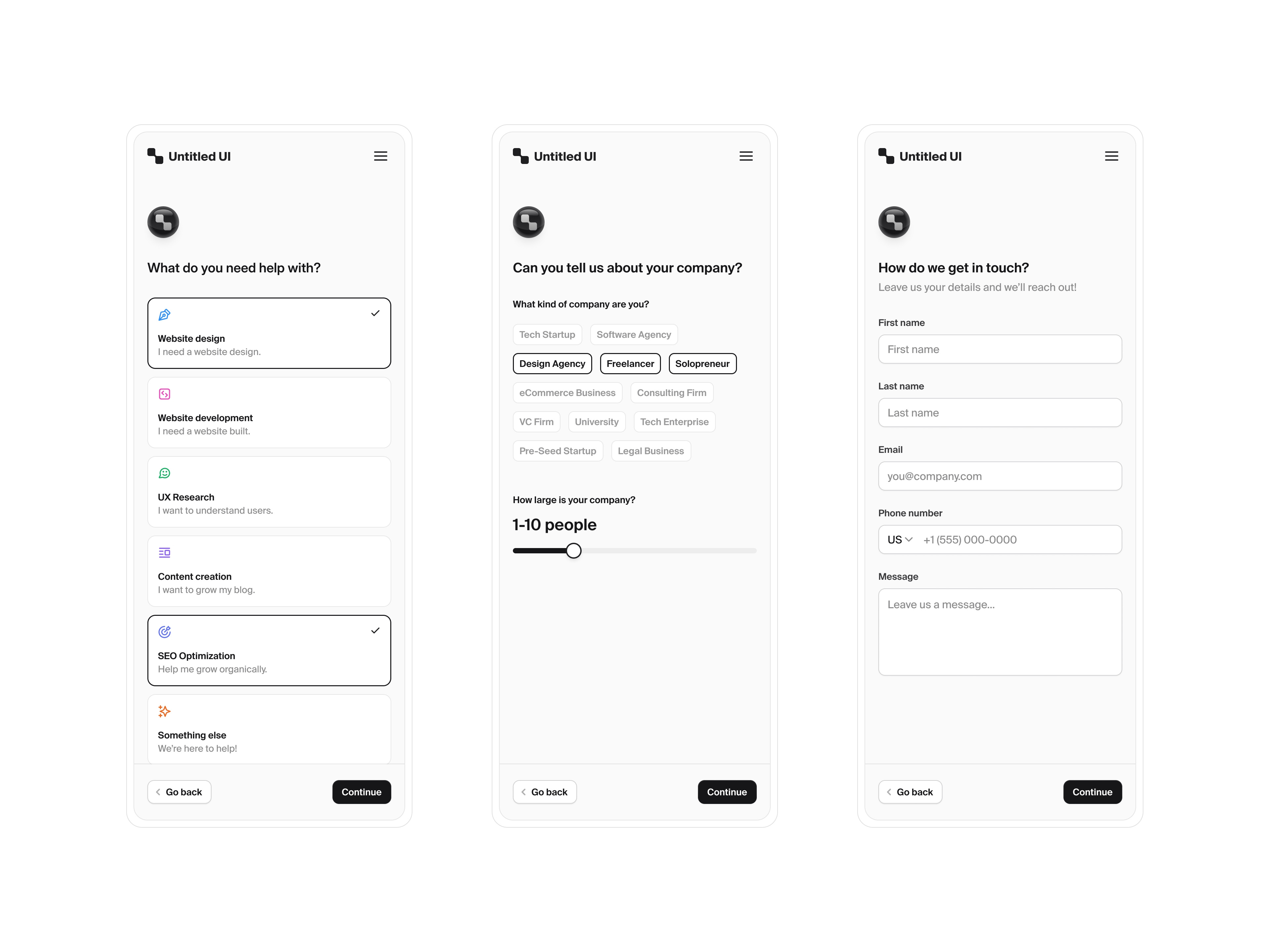 Onboarding — Untitled UI