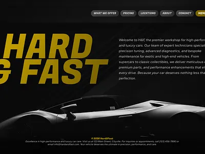 Hard & Fast Automotive car dark graphic design luxe minimal web
