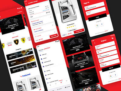 Lubricant E-commerce App for Client app design ui ux