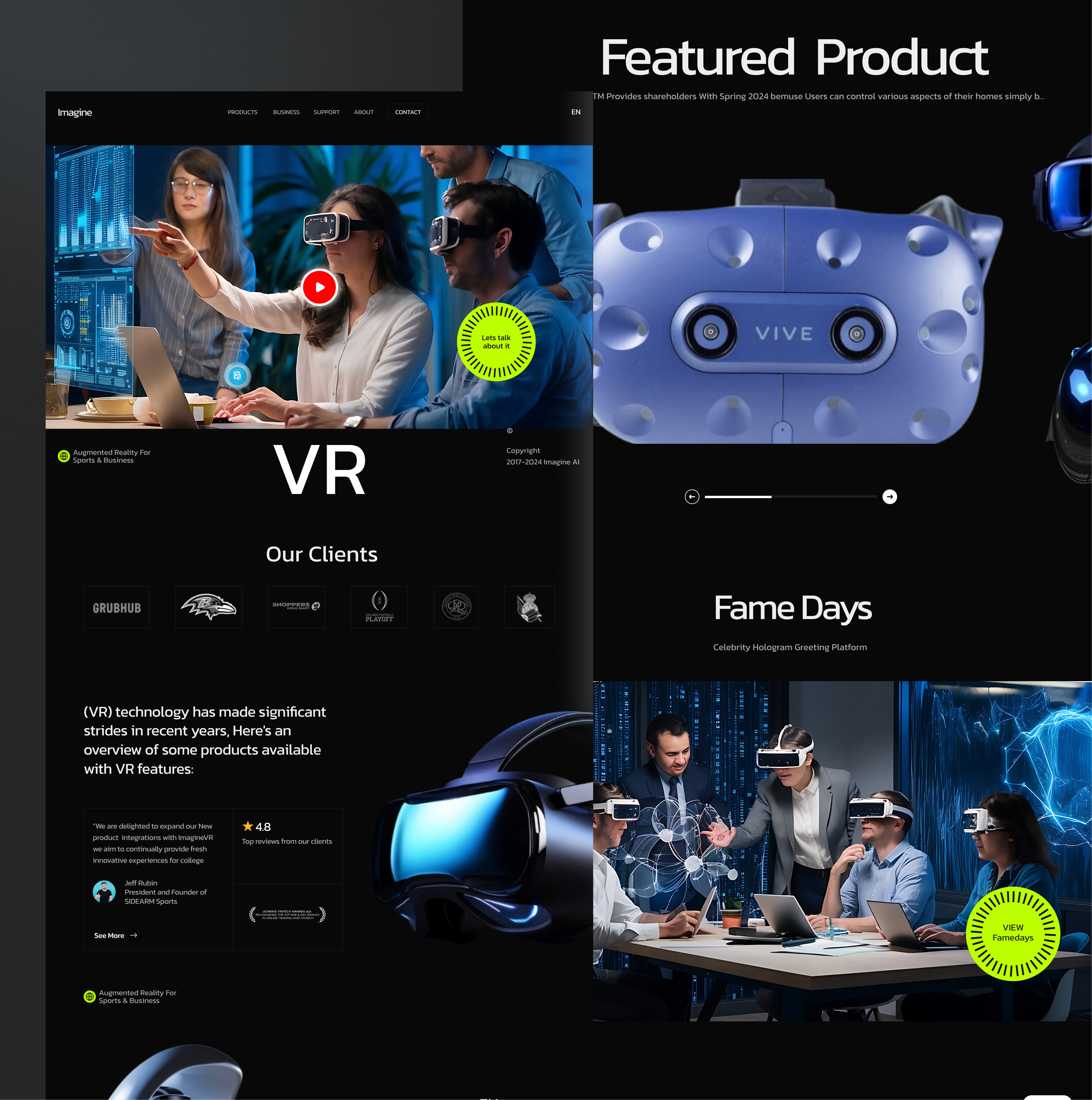 AI / AR / VR SaaS Website ai ar vr saas website ar ar vr landing page artificial realit creative header dark modern e commerce website design meta vr virtual reality virtual reality landing page virtual world vr vr cafe vr generator vr header vr landing page vr store website vr web design vr website vr3d