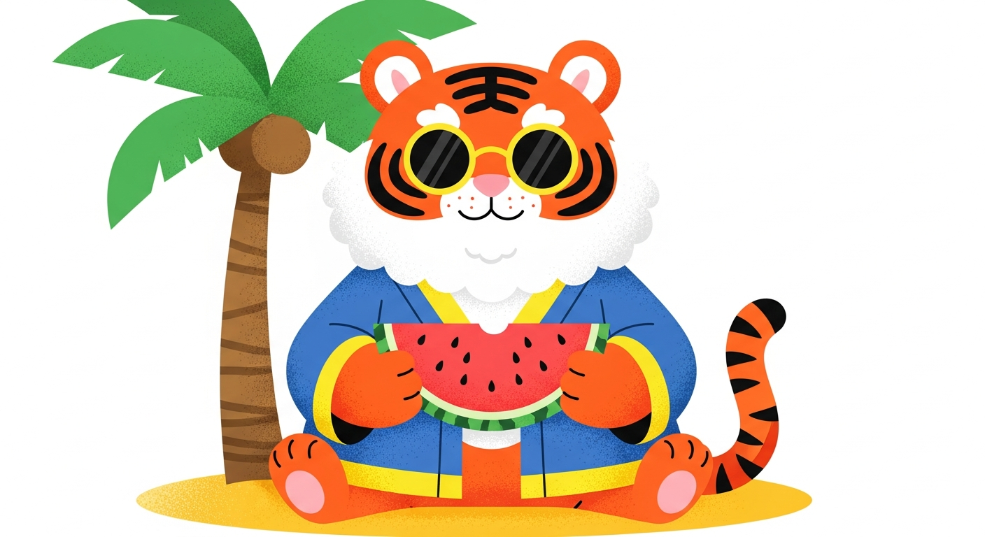 Summer tropical style tiger illustration illustration outdoor summer tiger