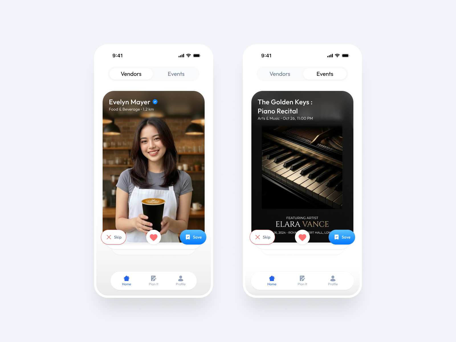 Example of Modern Service Marketplace & Event Discovery App UI/UX Design