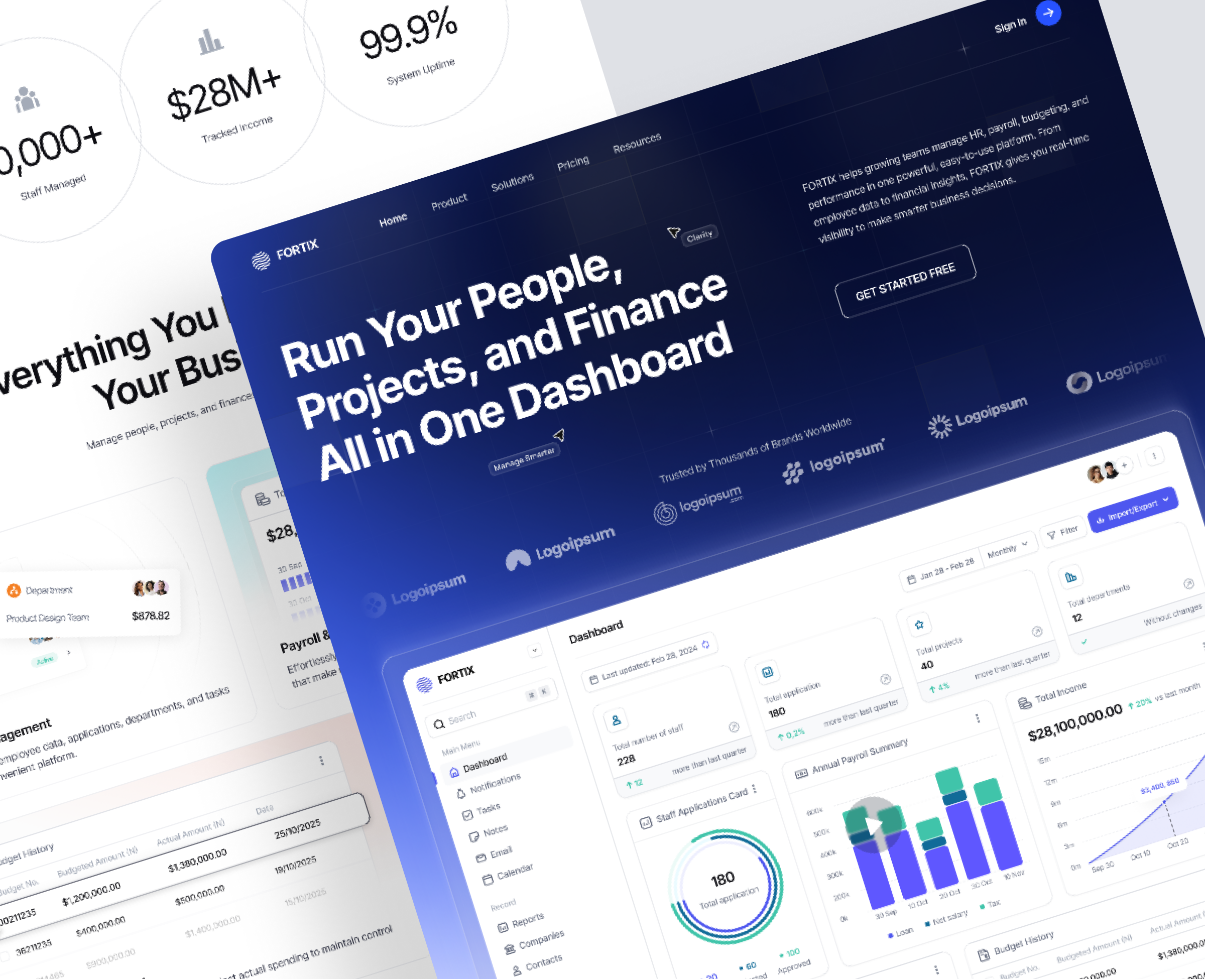 Example of Fortix - Modern Finance Landing Page