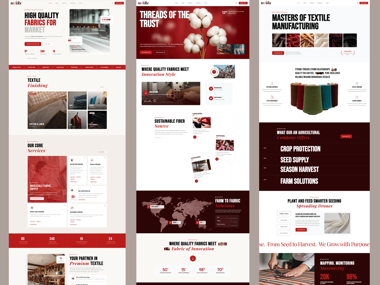 🧵 Textilz – Textile & Fabric Industry WordPress Theme creativedirection digitalbranding ecommercedesign textiledesign uiux webdesign wordpresstheme