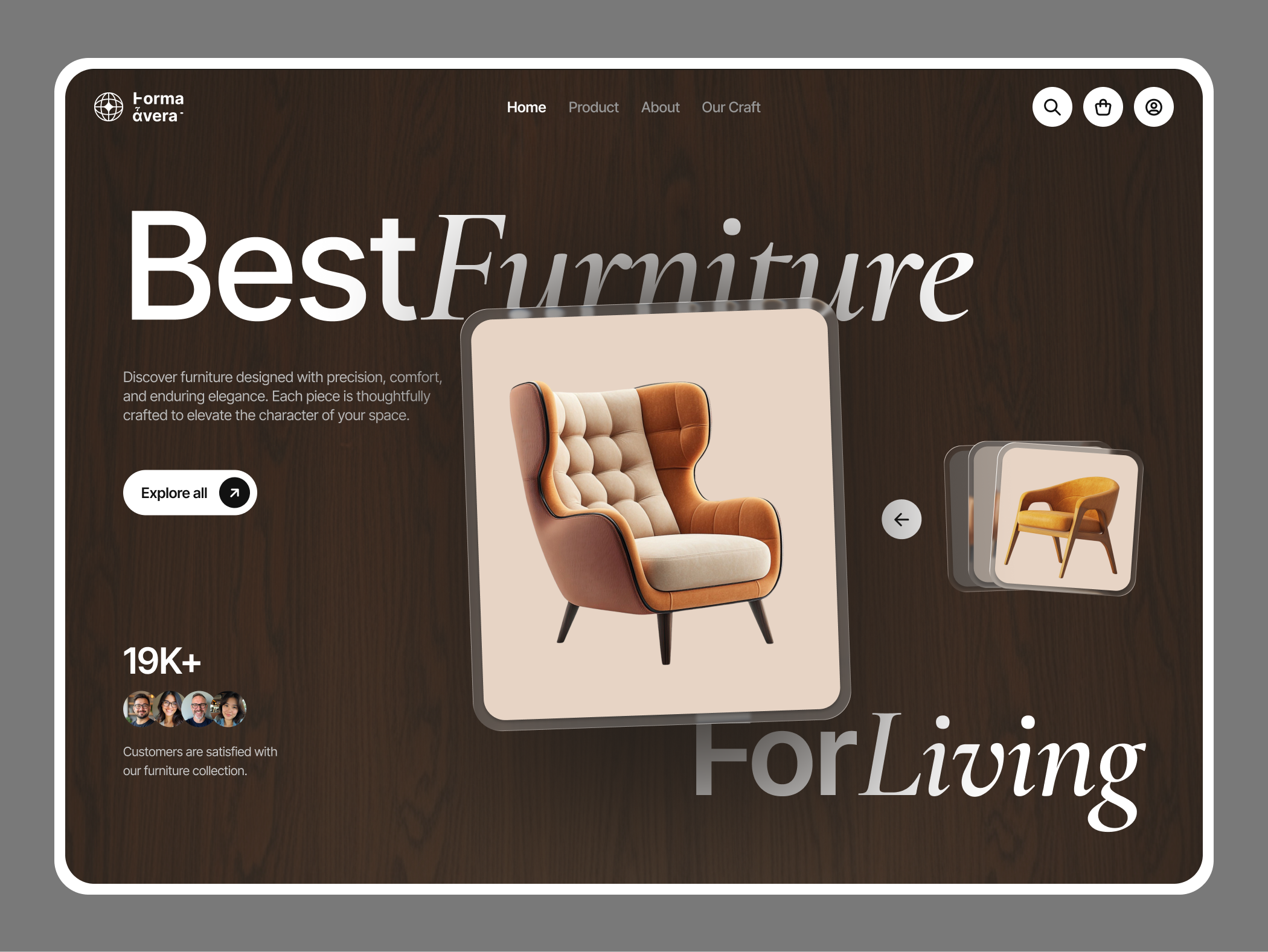 Example of Forma Avera - E-commerce Furniture Landing Page