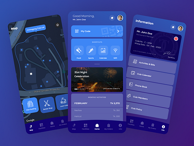 Chittagong Club App app design ui ux