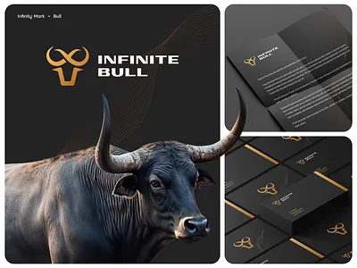 Infinity Mark with Bull Logo animal logo bull logo gym logo infinity logo strength logo strong logo training logo