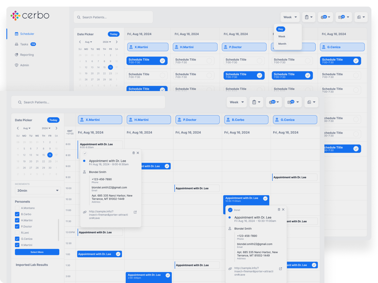 Cerbo MVP Proposal branding emr medical ui