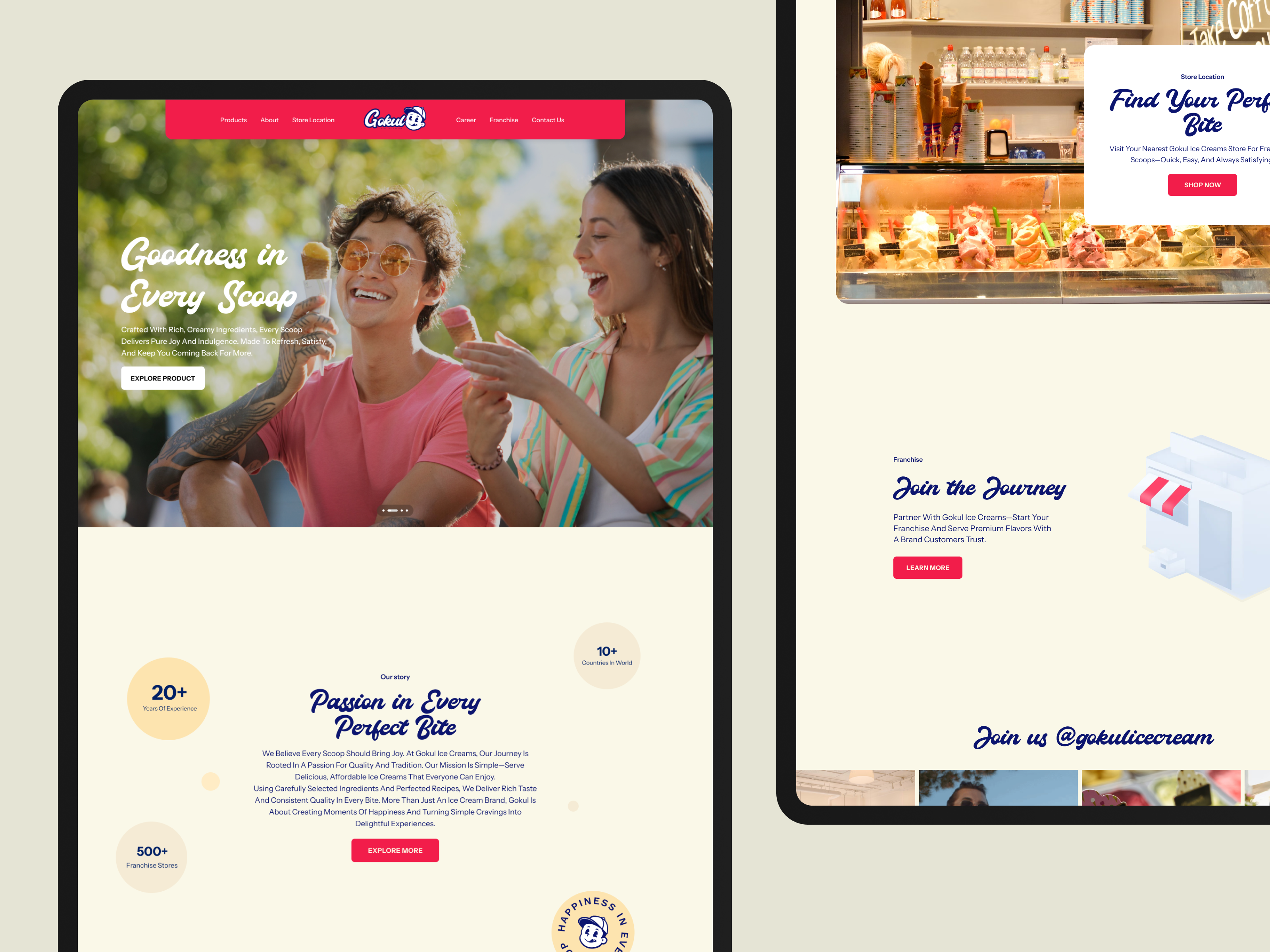 Gokul Ice cream - Landing page