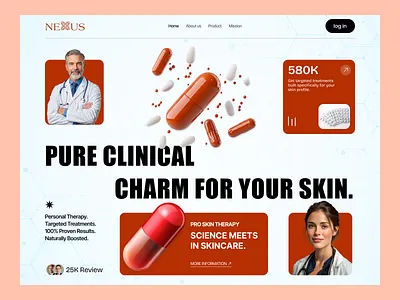 Skincare Website UI Design | Healthcare Landing Page beauty website clinic website figma ui healthcare ui healthcare website design landing page design medical landing page medical website product landing page skincare product skincare ui skincare website design ui ux design web design website ui