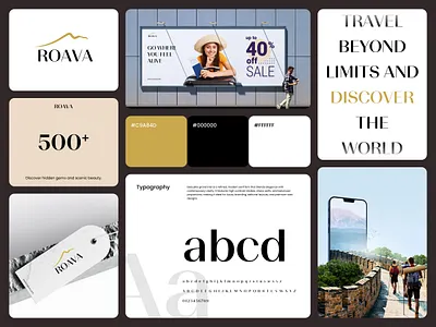 Roava - Travel Branding banner brand identity branding card colors graphic design logo logo branding logo design logotype minimalist logo mockup modern logo morden tarvel travel brand travel branding typography