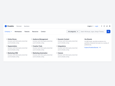 Header navigation component library components design design kit design system enterprise figma flowbite header inputs megamenu nav navbar navigation select input