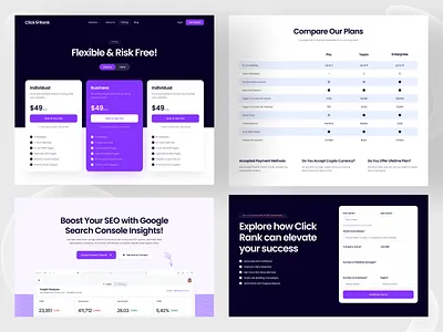 Clickrank Website Redesign interface live project product redesign service startup ui ux web