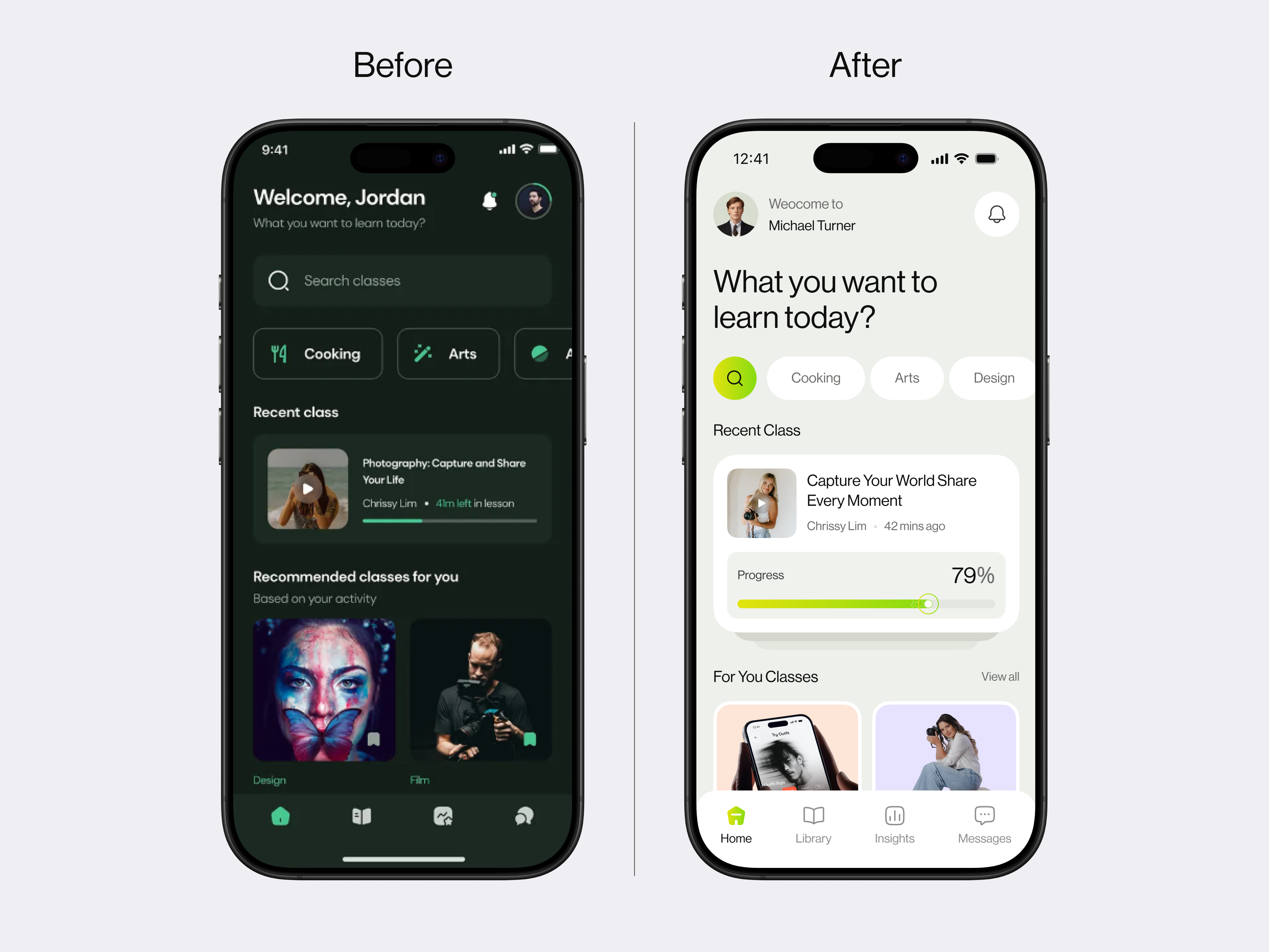 Online Course Mobile App Redesign - Learning App UX Case Study app design course app design e learning app education app learning app mobile app mobile app redesign mobile ui online course redesign uiux user experience user interface web