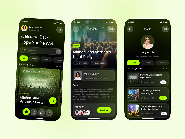 Event Management Mobile App by liton hossan on Dribbble