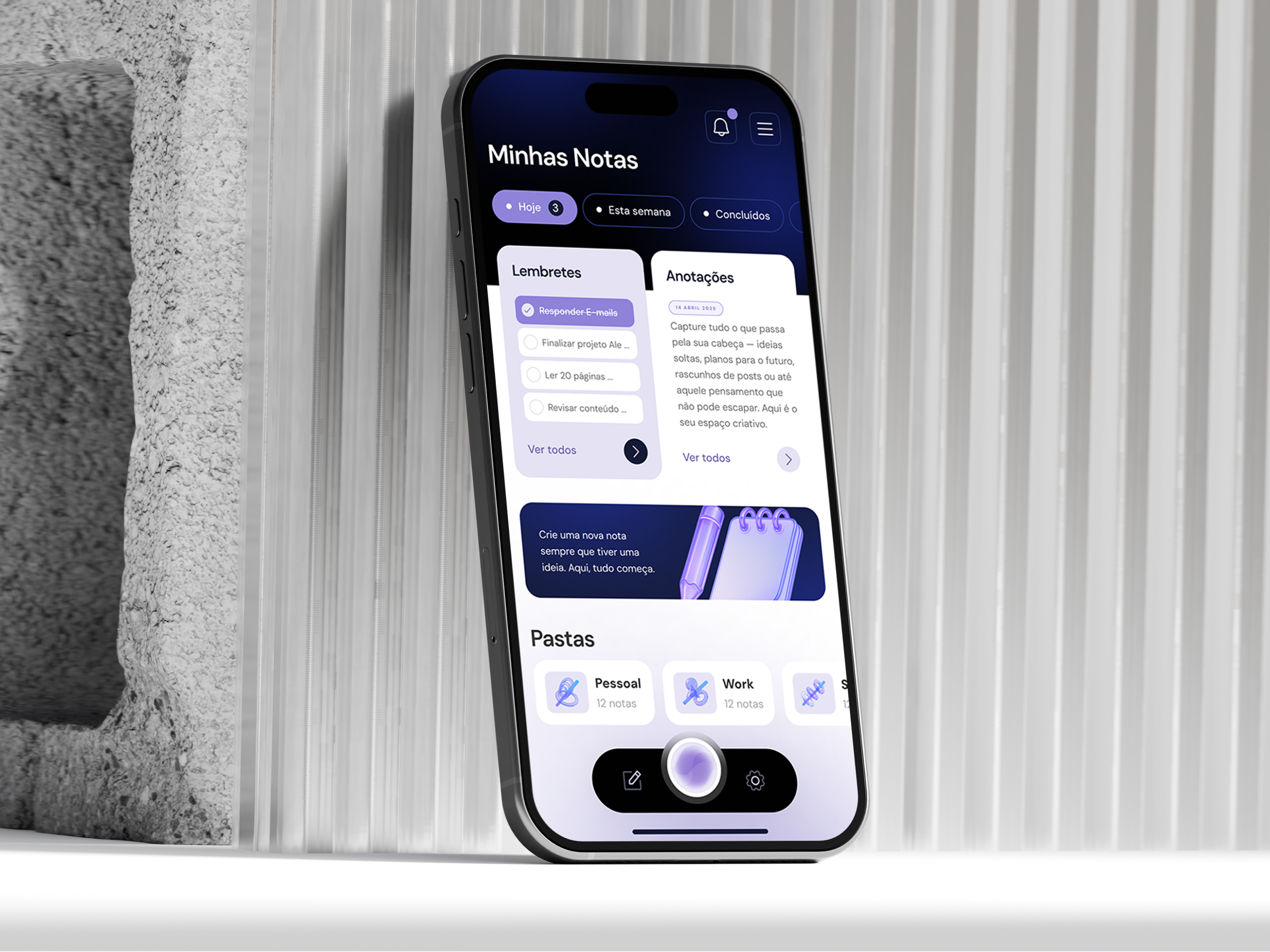 Notes IA appmobile dailyui mobile ui