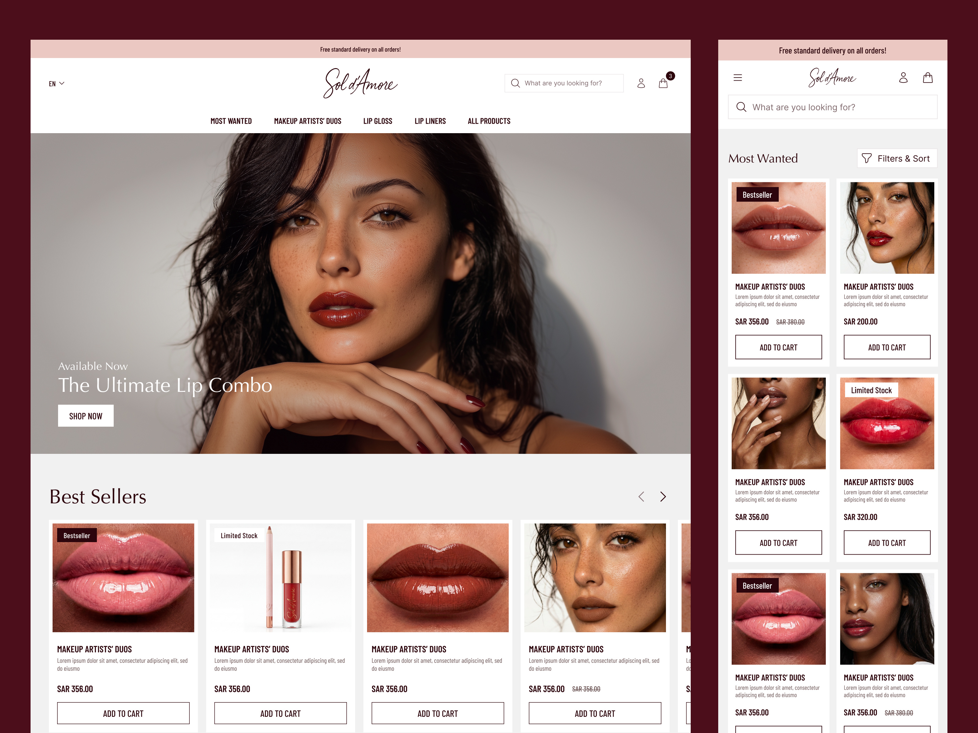 Sol Cosmetics: UX/UI Redesign of E-commerce Platform