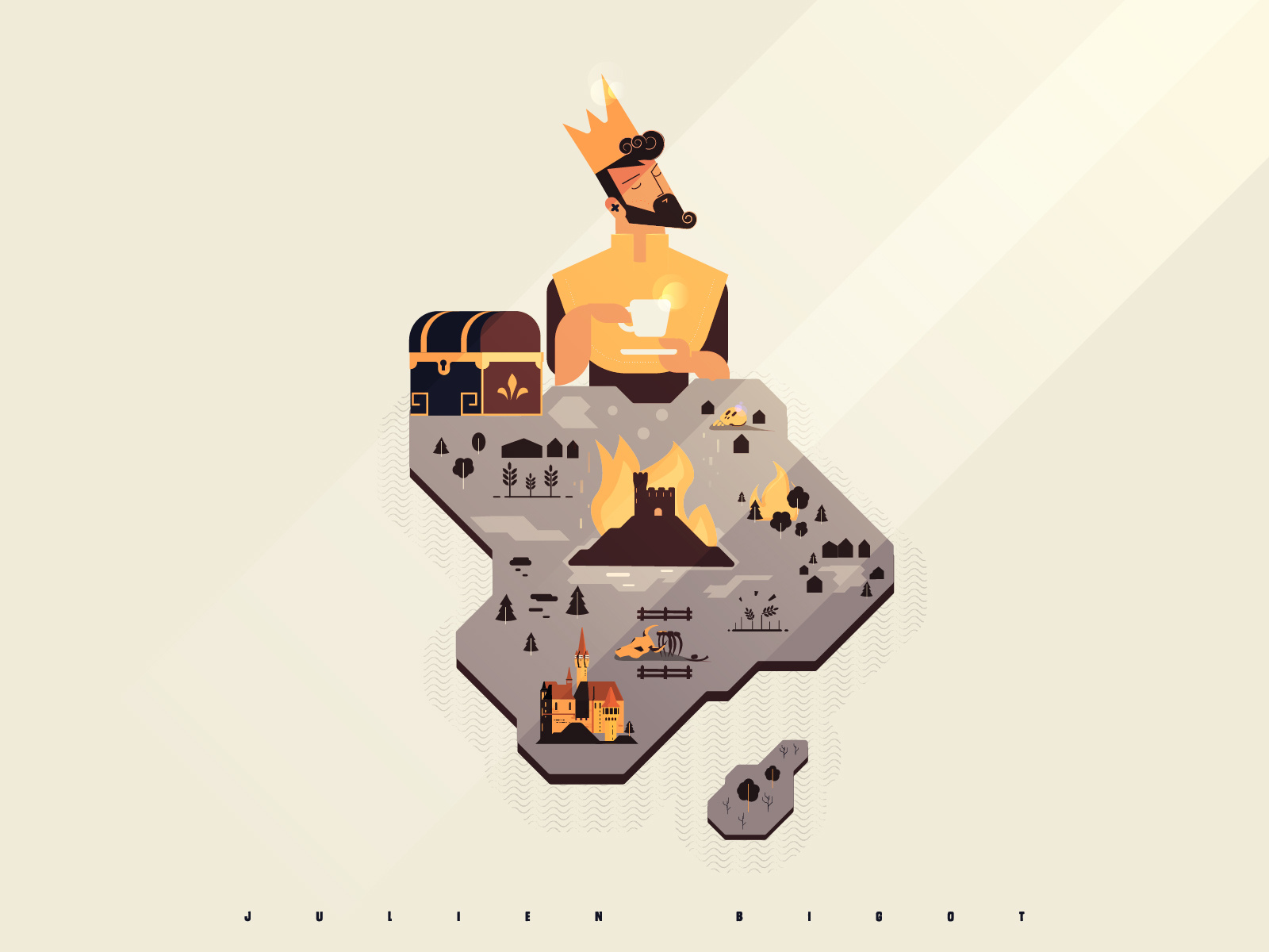 Royal priorities 2d art board game book design flat icons ill illustration infographic pictographic vector