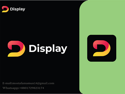 Display minimal D 3d latter logo branding design graphic design minimal logo