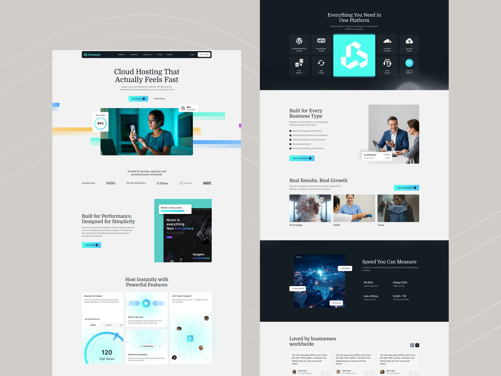 Cloud Hosting Website UX/UI Design figma hostingwebsite landingpage productdesign saas uidesign uxdesign webdesign woocommerce wordpress
