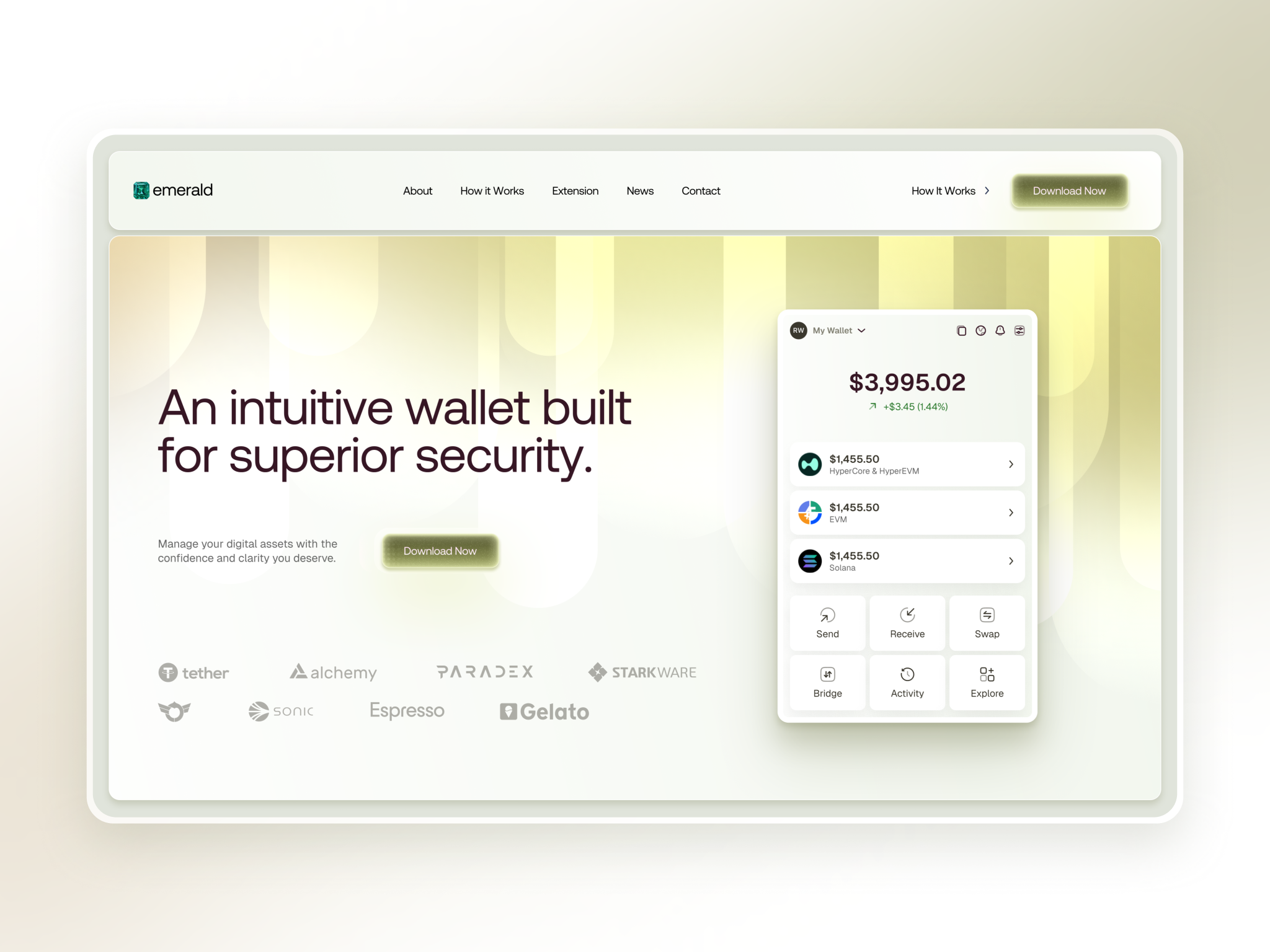 Emerald Wallet — Crypto Wallet Landing Page