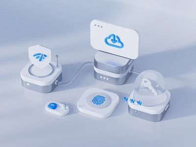 3D Illustration 3d c4d connection design icons illustration redshift render security ui ux vpn wifi