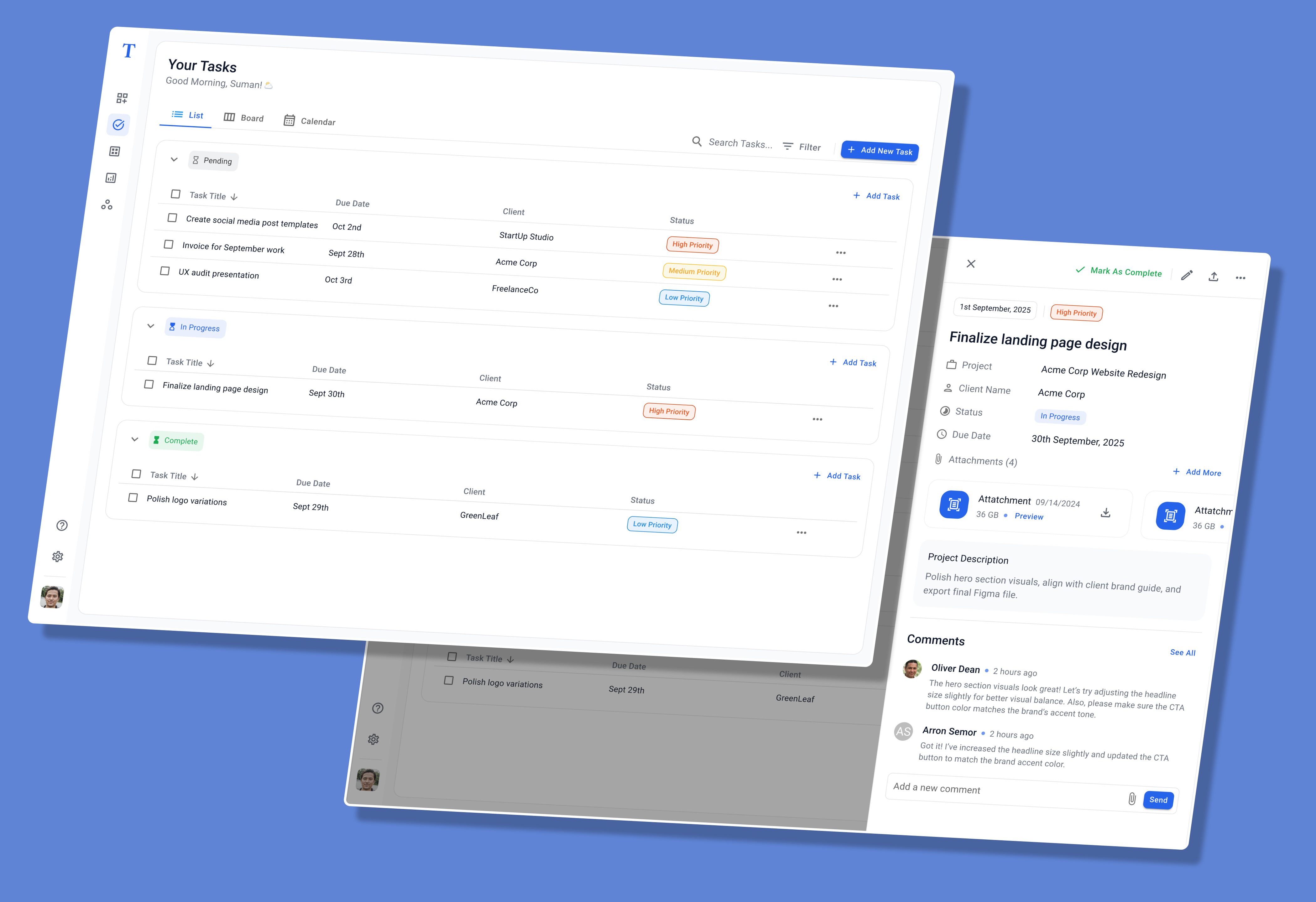 Task Management Web App task management ui webapp